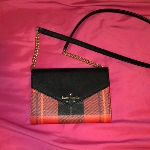 NEW Kate Spade Plaid Leather Crossbody Purse